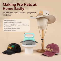 [Halloween Limited Offer]HTVRONT Hat Heat Press Machine+Limited Time Bundle(Baseball Cap Blank+PUFF HTV*8+Sumblimation Paper*30+Sumblimation HTV*5+PTFE Teflon Sheet+Gloves≥63＄)