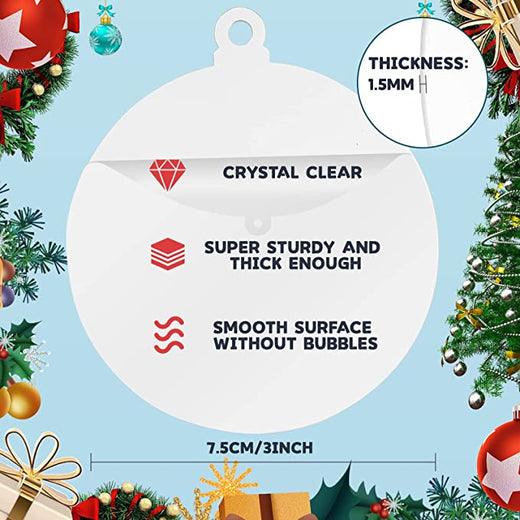 Clear and Frosted Flat Acrylic Ornament Blanks Set of 10 
