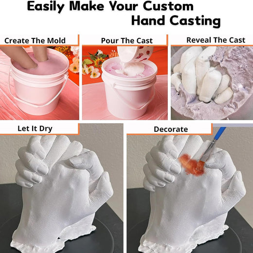  Hand Casting Kit + Refill Bundle, Makes 2 Casts, Hand Mold Kit Couples  Crafts