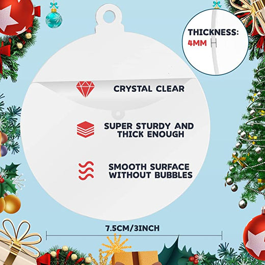 Clear Acrylic Blank Ornaments  Acrylic Christmas Ornaments 20PCS – HTVRONT