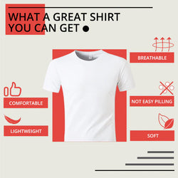 [Buy T-shirts get Free Mini Heat Press] 4-Packs Polyester T-Shirt Bundle - White Blank