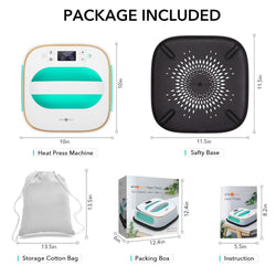 [Canvas Bag Bundle]HTVRONT T shirt Heat Press Machine-10"X10"+ Great Valued  Bundle(Canvas Tote Bag*6+HTV vinyl*10+Sublimation paper*25+Heat Transfer Paper*10+ Heat Press Mat +Tools ≥57＄)