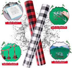 Buffalo Plaid Permanent Adhesive Vinyl Roll - 12" x 5FT（2 colors）[Special]