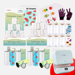 [🎃Halloween Benefit]Buy Bundle Get Free Tumbler Heat Press Machine(Bundle included 12 Pack Sublimation Mugs Blank 11 oz, 8 Pack Sublimation Tumbler Blank with Sublimation Paper  20 OZ ,8 Pack Sublimation Glass Blanks 16oz )