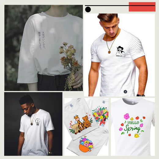 [Buy T-shirts get Free Mini Heat Press] 4-Packs Polyester T-Shirt Bundle - White Blank