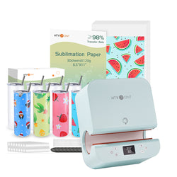 [Tumbler Basic Bundle] Auto Tumbler Heat Press Machine 120V+Tumbler Bundle (8pack/4 Pack Sublimation Tumbler Blank - 20 OZ+30pcs Sublimation Paper)