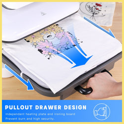 [HTV & Sublimation Bundle 3] Auto Heat Press Machine 15" x 15" 110V + Great Value Box ≥$85 (36 sheets HTV+150 sheets Sublimation Paper A4+Tools Bundle)