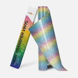 Rainbow Glitter Heat Transfer Vinyl Rolls - 10" x 8ft