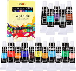 16 Colors Non-Toxic Acrylic Paint Set, Painting Kit for Kids (12ml, 0.41 oz)