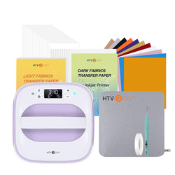 [New Customer Exclusive]HTVRONT T shirt Heat Press Machine-10"X10"+ Great Valued  Bundle(HTV vinyl*10+Sublimation paper*25+Heat Transfer Paper*10+ Heat Press Mat +Tools ≥37＄)