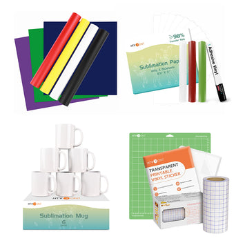 [Christmas Mug DIY Kit] 6 Pack Mugs + Basic Basic Sublimation &  Permanent Vinyl Bundle