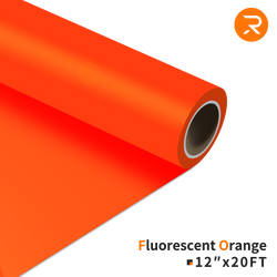    Fluorescent-Orange Heat Transfer Vinyl Roll - 12" x 20 Ft (36 Colors）