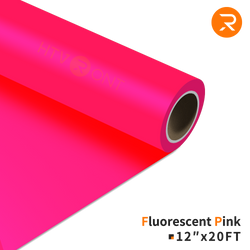    Fluorescent-pink Heat Transfer Vinyl Roll - 12" x 20 Ft (36 Colors）