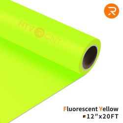    Fluorescent-yellow Heat Transfer Vinyl Roll - 12" x 20 Ft (36 Colors）