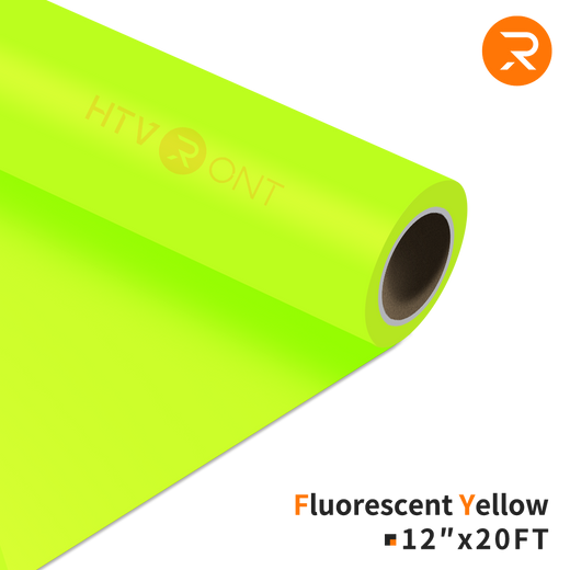    Fluorescent-yellow Heat Transfer Vinyl Roll - 12" x 20 Ft (36 Colors）