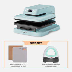 HTVRONT Auto Heat Press Machine 15" x 15" 110V & Free Mini Heat Press Machine