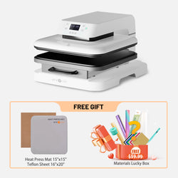 HTVRONT Auto Heat Press Machine 15" x 15" 110V - (2 Colors) & Free Accessories Box