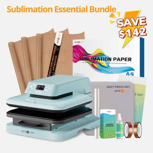 [Sublimation Essential Bundle] Auto Heat Press Machine 15" x 15" 110V + Sublimation & Tools Essential Bundle