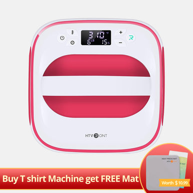 HTVRONT T shirt Heat Press Machine 10" x 10" 110V,Easy use[Buy Machine get Free Mat]