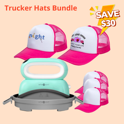 [Trucker Caps Bundle]Hat Heat Press Machine+Hats Trucker Hat 5PCS