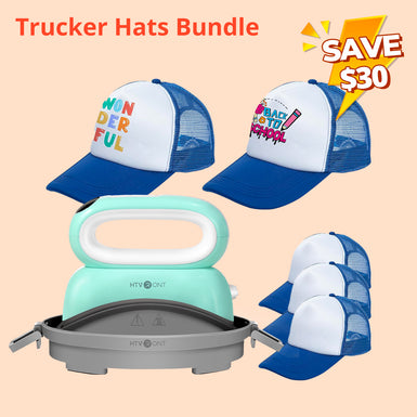 [Trucker Caps Bundle]Hat Heat Press Machine+Hats Trucker Hat 5PCS