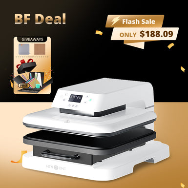 【BF Deal】HTVRONT Auto Heat Press Machine 15" x 15" 110V - (2 Colors) & Free Accessories Box