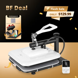 [⚡Flash Deal] HTVRONT Manual Heat Press Machine 15" x 15" 110V - (2 Colors) & Free Materials