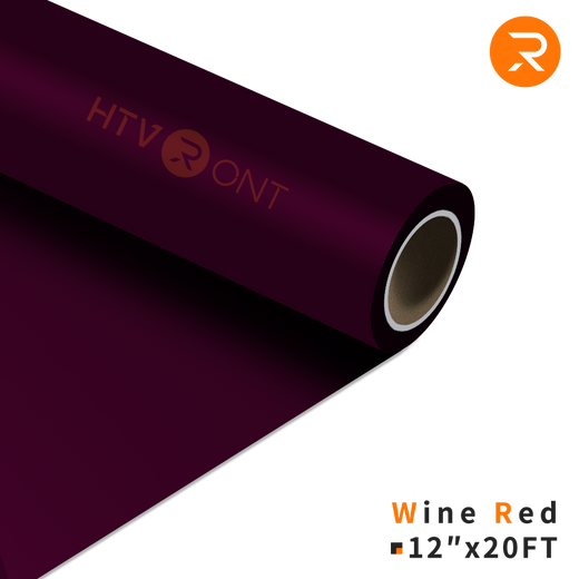     Wine-Red Heat Transfer Vinyl Roll - 12" x 20 Ft (36 Colors）