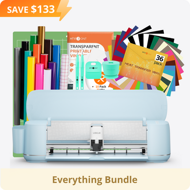 [Everything Bundle] LOKLiK iCraft™ Cutting Machine + Everything Bundle (36 sheets HTV, 14 rolls adhesive vinyl, 40 sheets printable vinyl, cutting mat, weeding tools)