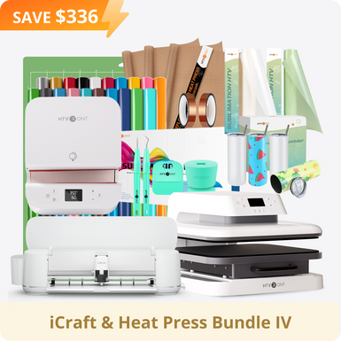 [iCraft & Heat Press Bundle Ⅳ] LOKLiK iCraft™ Cutting Machine + Auto Heat Press 15"x15" + Tumbler Heat Press + Accessories Bundle(20 rolls HTV, 150 sheets sublimation paper, 2 rolls sublimation HTV, 4 packs tumbler, essential tools)