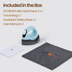 [Early-Bird Exclusive]HTVRONT Mini3 Heat Press+Starter Kit(Multicolor HTV*10+Sumblimation Paper*25+Transfer paper*10+PTFE Teflon Sheet+Heat Press Mat+Weeding Tools≥37＄)