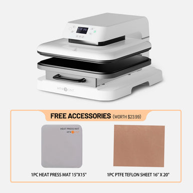 [HTV & Sublimation Bundle] Auto Heat Press Machine 15" x 15" 110V + HTV & Sublimation Everything Bundle