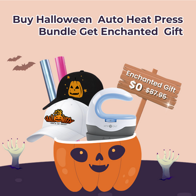 Free Enchanted Gift: 1 Portable Mini2 Heat Press & 2 Baseball Cap & 2 Rolls Random Special Vinyl