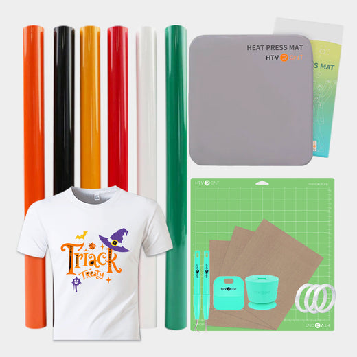 Multi-Color HTV Vinyl & Essential Tools Bundle (19 pcs)