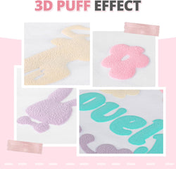 3D Puff Pastel Heat Transfer Vinyl  12"x10" - 9 Sheets