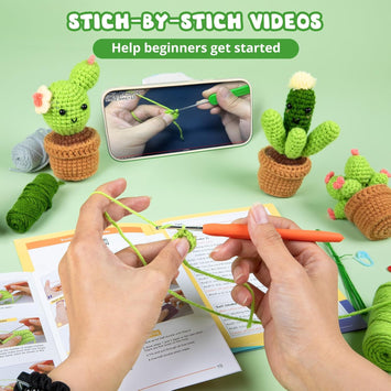 Complete Plants Crochet Kits with Stitch for Beginners