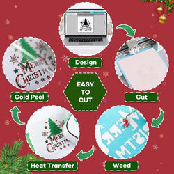 Christmas Patterned Heat Transfer Vinyl Bundle - 13 Pack 12"x10"