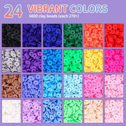 6600 Clay Beads Bracelet Making Kit - 24 Colors