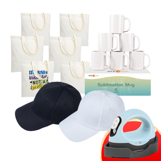 [🎃Halloween Benefit]Buy Blanks Bundle Get Free Mini3(Bundle Included 6 Pack Canvas Tote Bag, 6 Pack Sublimation Mugs Blank 11 oz,2Pack Baseball Cap Blank)