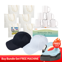 [🎃Halloween Benefit]Buy Blanks Bundle Get Free Mini3(Bundle Included 6 Pack Canvas Tote Bag, 6 Pack Sublimation Mugs Blank 11 oz,2Pack Baseball Cap Blank)