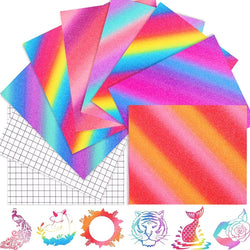 Rainbow Permanent Vinyl -7 Sheets 12" x 10" for Cricut