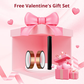 Free Valentine's Gift Set：1 Roll 5ft HTV & 2 Rolls Heat Tape