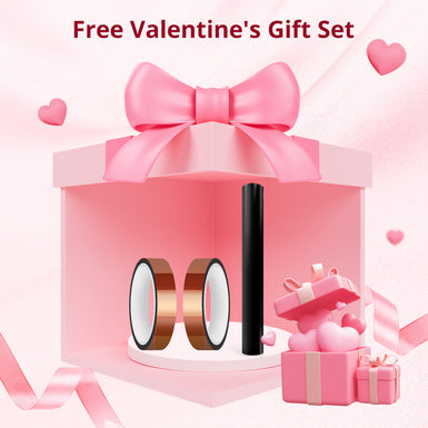 Free Valentine's Gift Set：1 Roll 5ft HTV & 2 Rolls Heat Tape