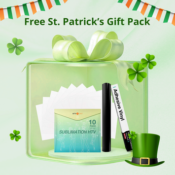 Free St. Patrick’s Gift Pack：10 Sheets Sublimation HTV & 1 Roll 5ft Adhesive Vinyl