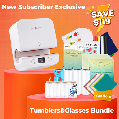 [New Subscriber Exclusive] Auto Tumbler Heat Press Machine 120V +Super Valued Bundle(30pcs Sublimation Paper+4pack Sublimation Tumbler Blank- 20 OZ+4Pack Sublimation Glass 16oz +HTV*10+Sublimation HTV*5+ +Sticker Paper*20+Permanent Adhesive Vinyl*7≥$139)