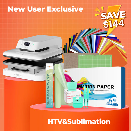 [New User Exclusive] Auto Heat Press Machine 15" x 15" 110V + HTV & Sublimation Essential Bundle(36 sheets HTV+150 sheets Sublimation Paper A4+Sublimation HTV Roll+Tools Bundle)