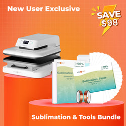 [Sublimation Bundle] Auto Heat Press Machine 15" x 15" 110V + Sublimation & Tools Essential Bundle