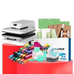 [Ultimate Premium Bundle] Auto Heat Press Machine 15" x 15" 110V + 20 rolls HTV Bundle 12“x3ft + Mini 2 Heat Press Machine + Sublimation & Tools Bundle