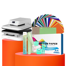 [New User Exclusive] Auto Heat Press Machine 15" x 15" 110V + HTV & Sublimation Essential Bundle(36 sheets HTV+150 sheets Sublimation Paper A4+Sublimation HTV Roll+Tools Bundle)