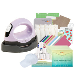 [Ultimate Premium Bundle]HTVRONT Mini3 Heat Press+Canvas Bags&Mugs&Cap Bundle(Canvas Tote Bag*6+Mugs 11oz*6+Cap Blank*1+Multicolor HTV*15+Sumblimation Paper*30+Sumblimation HTV*5+Heat Tape*3+PTFE Teflon Sheet*3+Heat Press Mat+Cutting mat≥122＄)